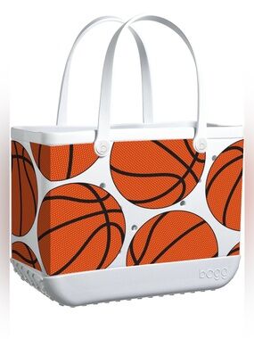 New Bogg Basketball Print Large Waterproof Tote Bag 19"x15"x9.5"